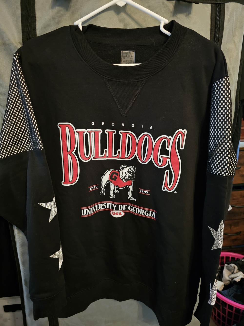 Gameday Couture University of Georgia Bulldogs Black Crewneck Sweatshirt SzM